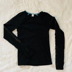 ivivva black long sleeve tight running shirt